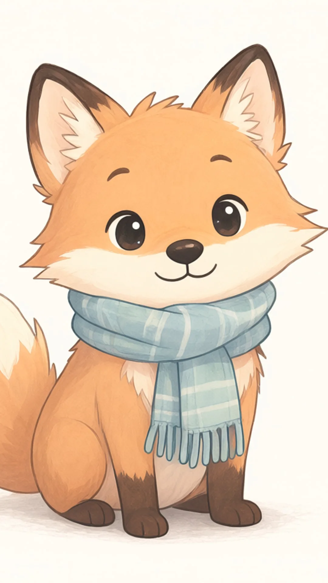 Fox with a scarf — Soft pastel