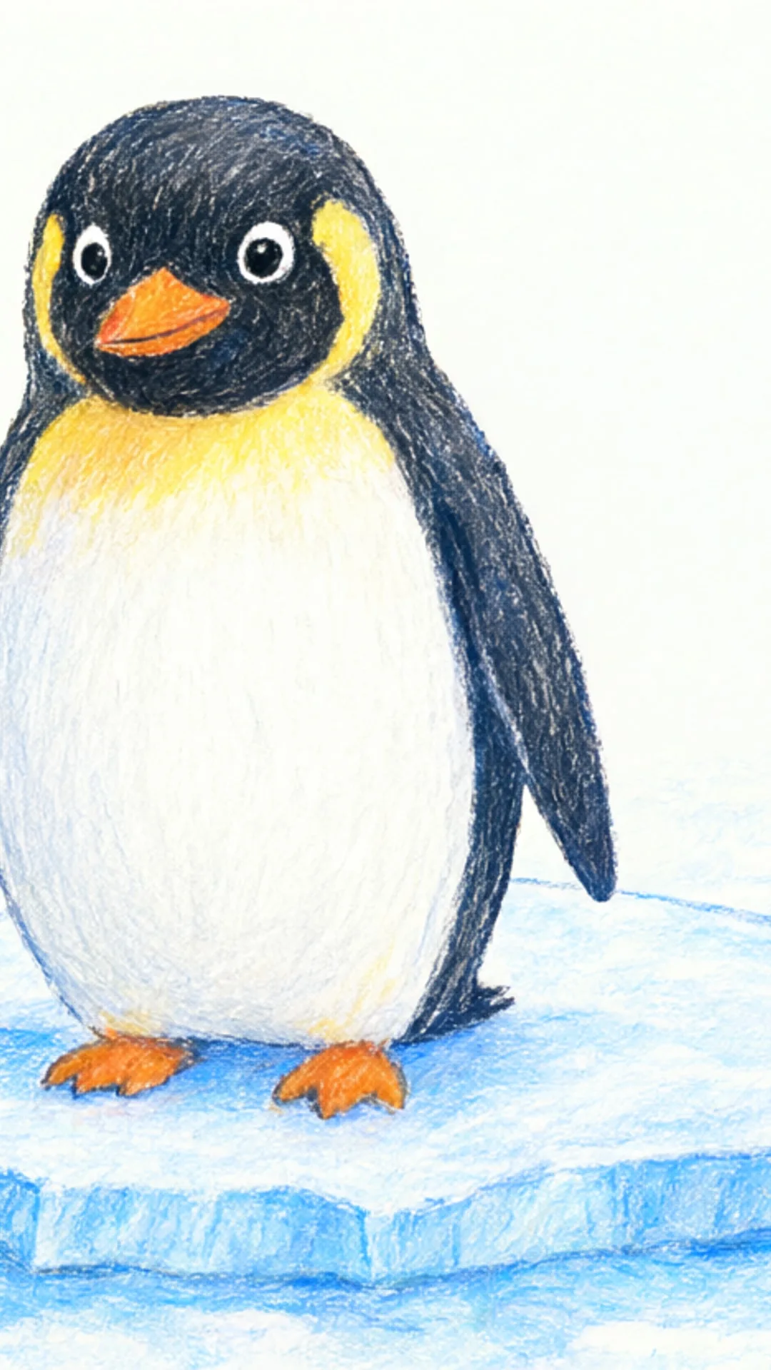 Penguin on ice — Soft pastel