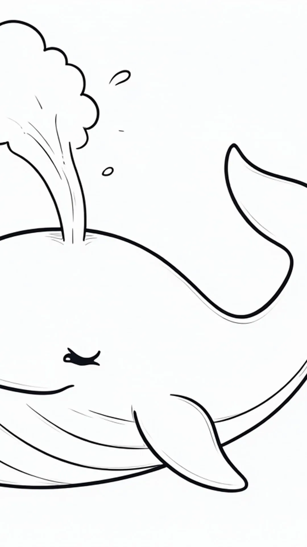 Whale spouting — Bold outlines