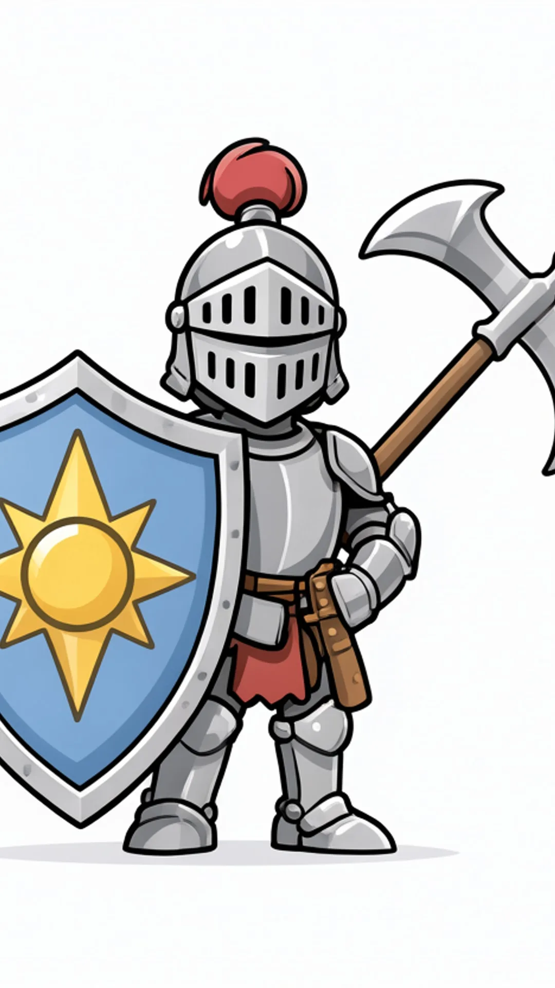 Knight with a shield — Flat vector