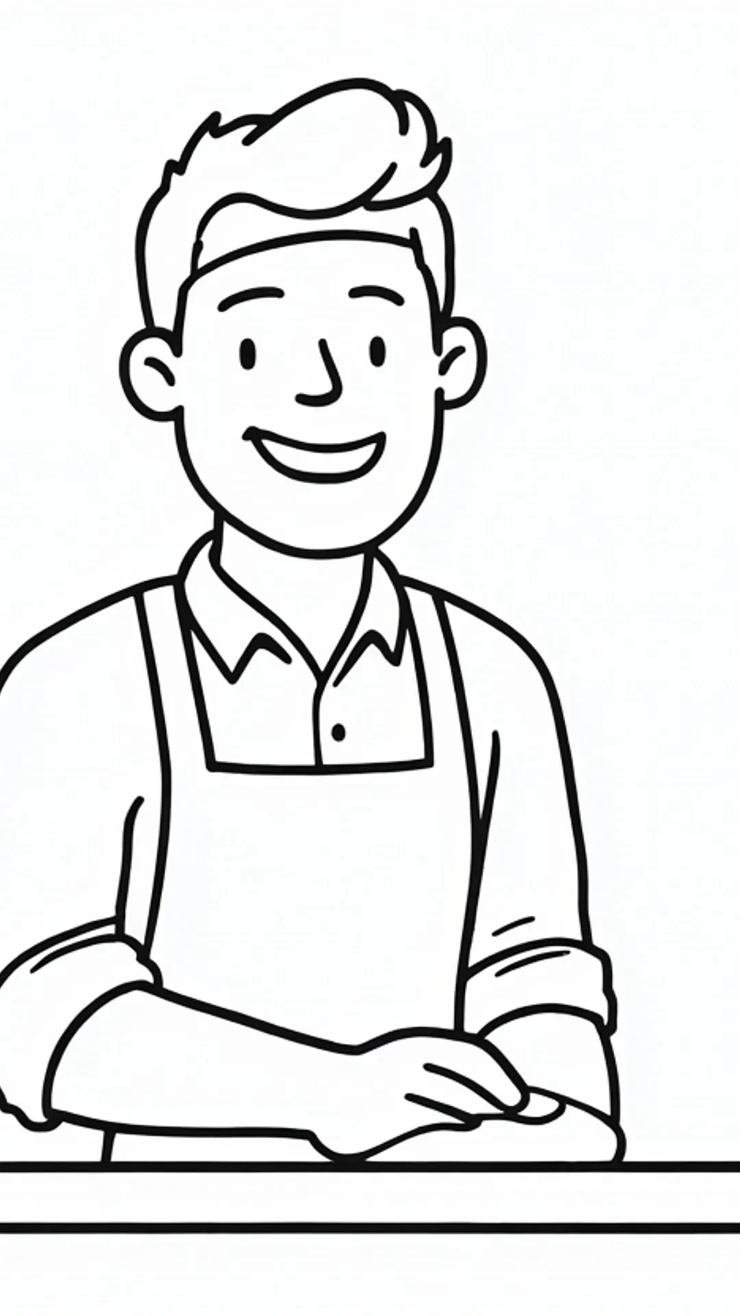Barista at work — Bold outlines