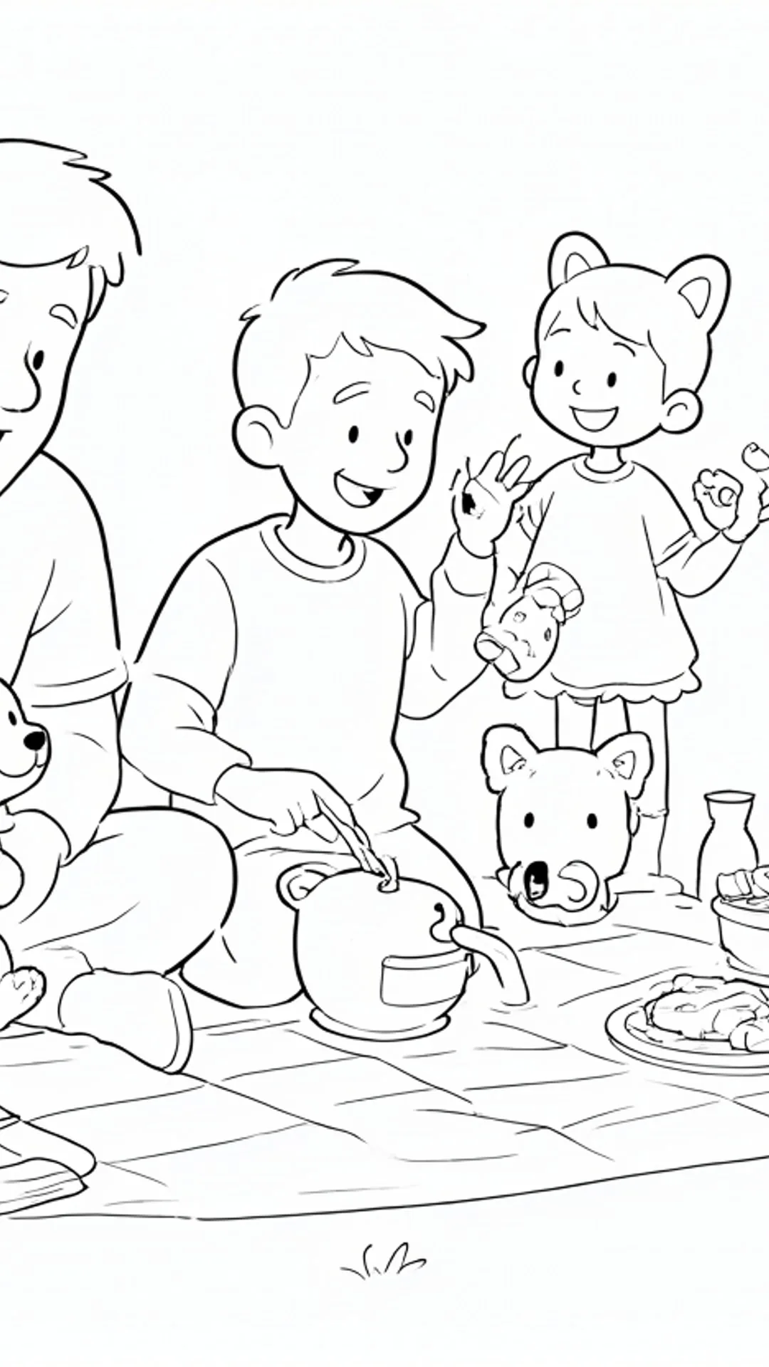 Family picnic — Bold outlines
