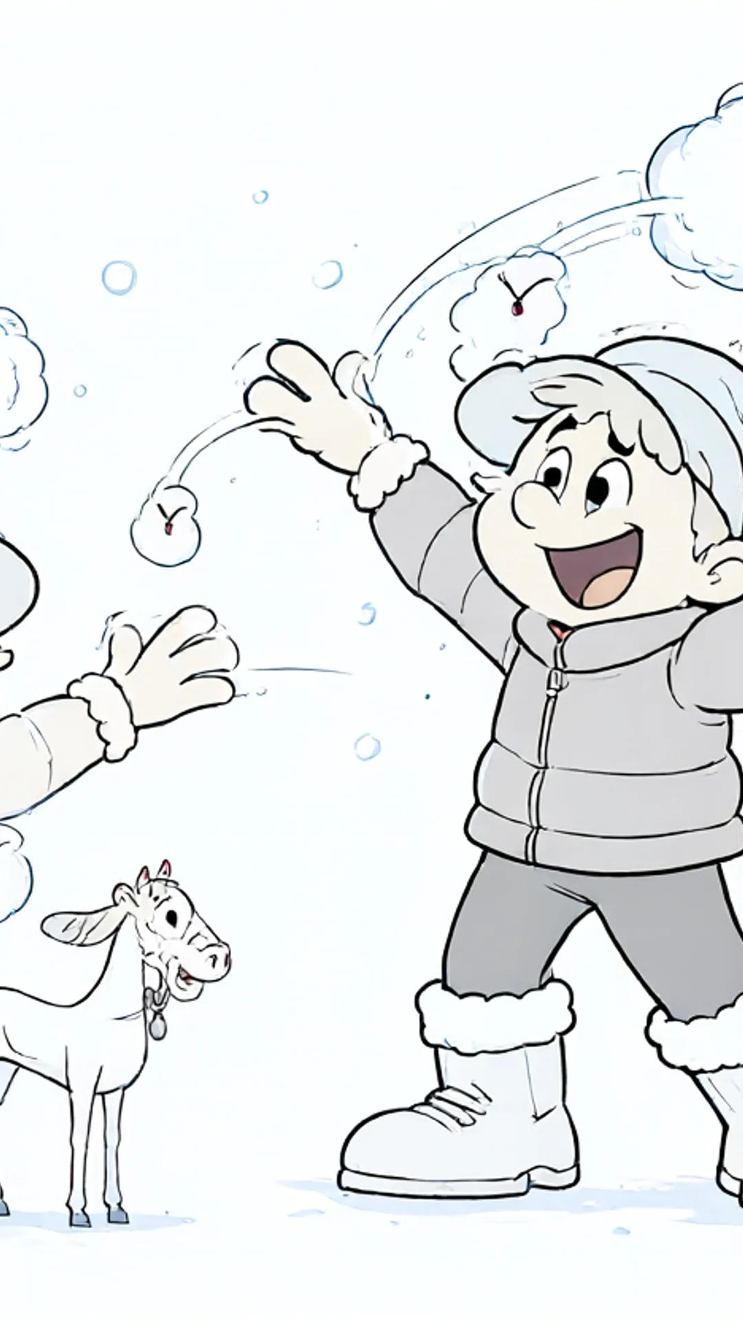 Snowball fight — Flat vector