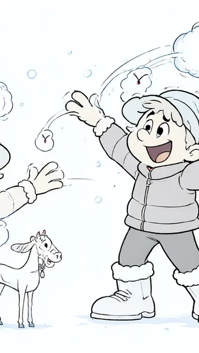 Snowball fight — Flat vector