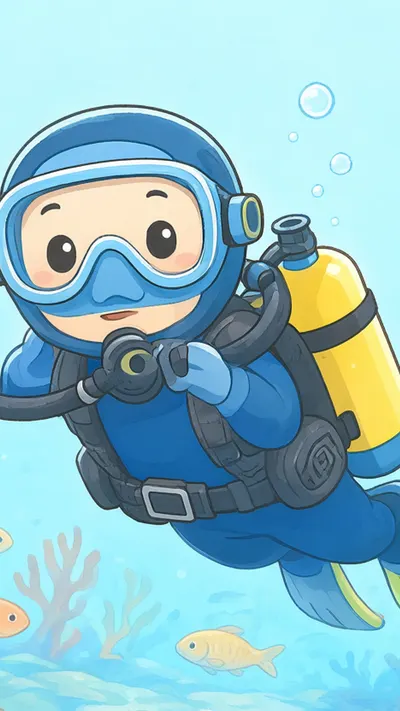 Underwater diver — Soft pastel