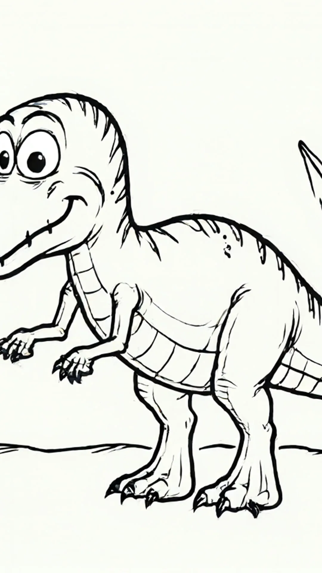 Dinosaur in jungle — Bold outlines