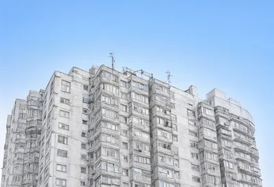 Tower blocks at blue hour, low angle