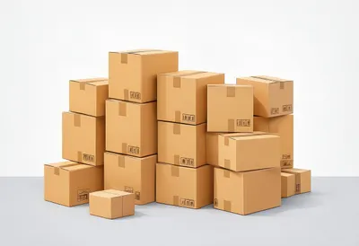 Mail room in a minimal setting, low angle