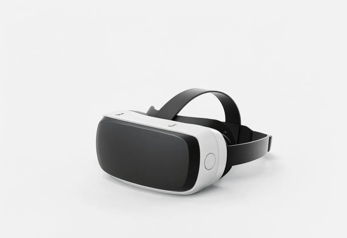 Vr headset in a clean studio, wide angle