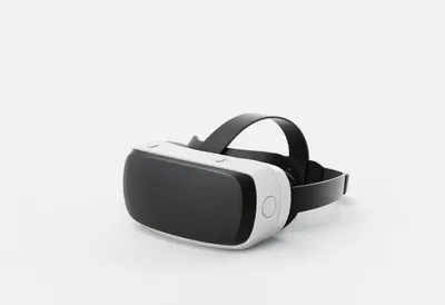 Vr headset in a clean studio, wide angle