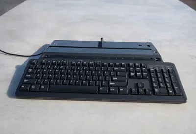Keyboard corner under natural daylight, wide angle