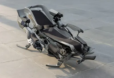 Exoskeleton bench under natural daylight, wide angle