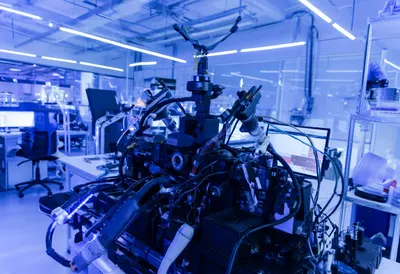 Underwater rov in a lab setting, wide angle