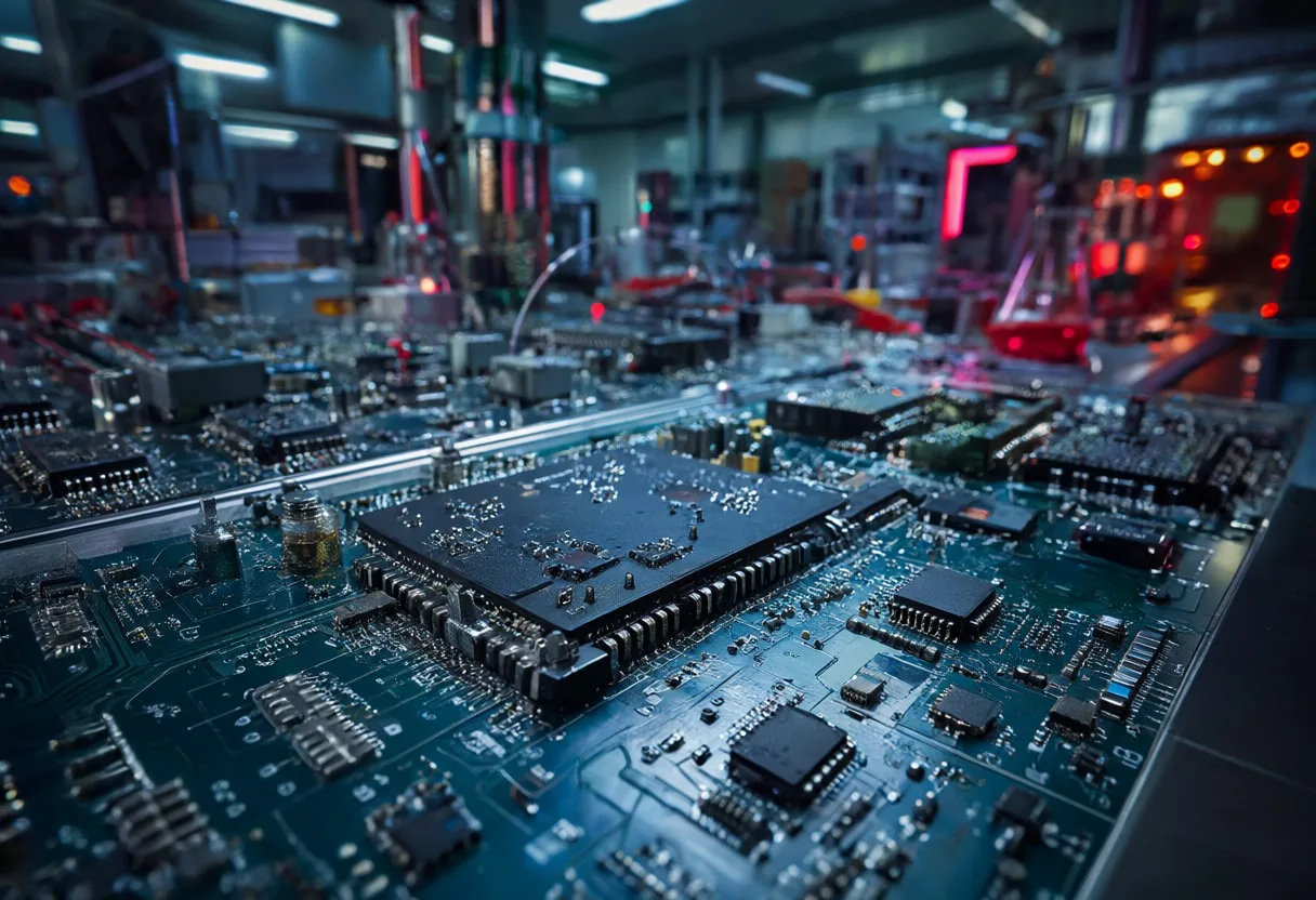 Circuit macro in a lab setting, low angle