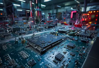 Circuit macro in a lab setting, low angle