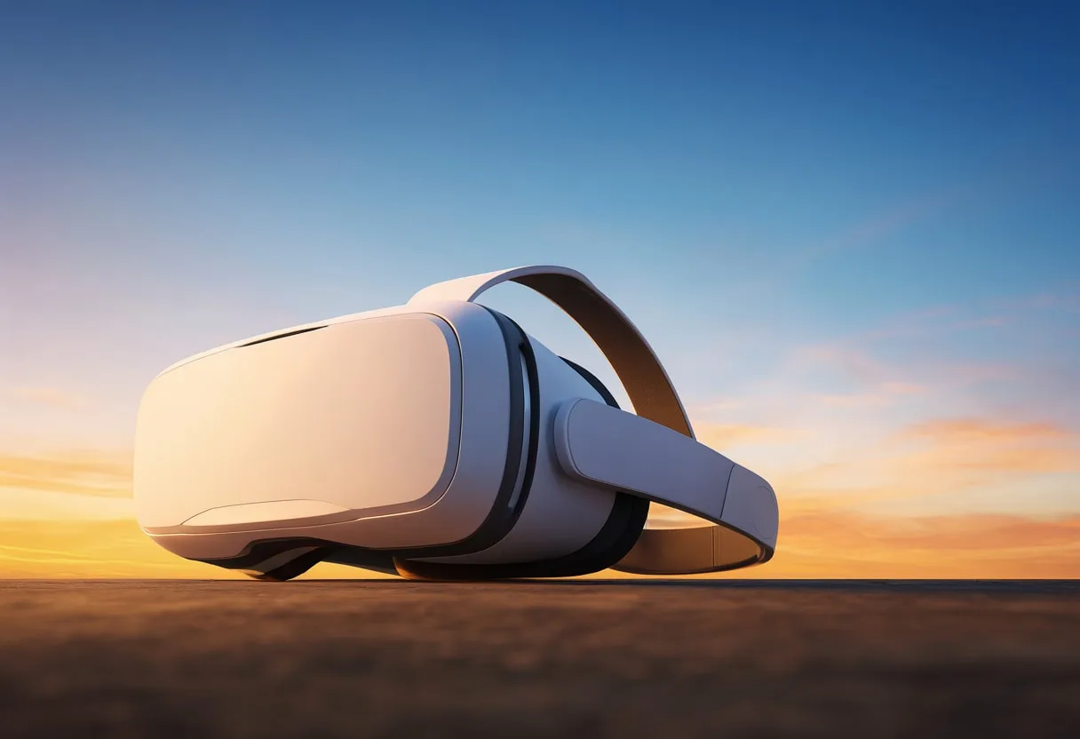 Vr headset at dusk, low angle