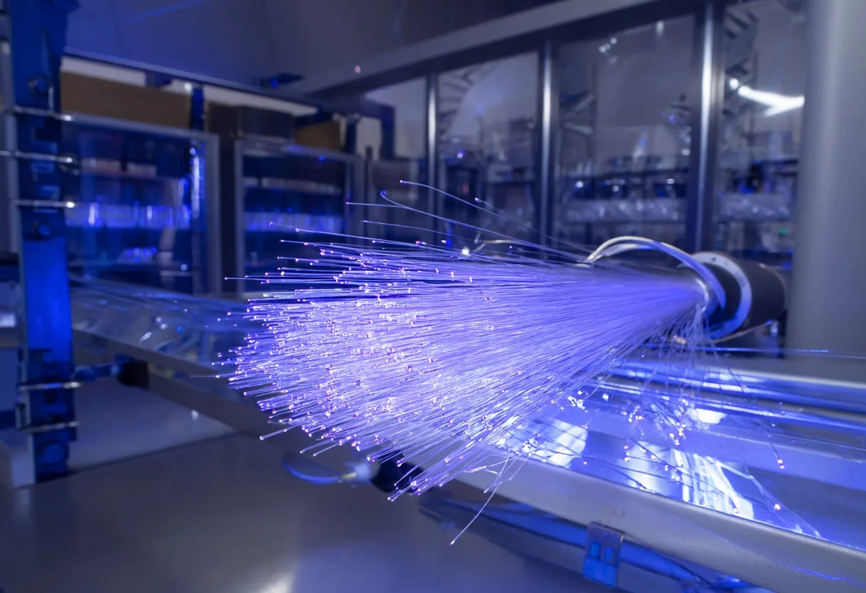 Fibre optics in a lab setting, low angle