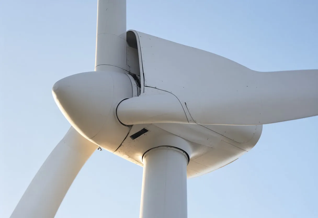 Turbine nacelle with soft rim light, low angle