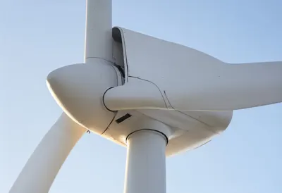 Turbine nacelle with soft rim light, low angle