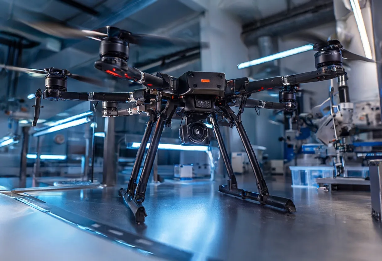 Survey drone in a lab setting, low angle