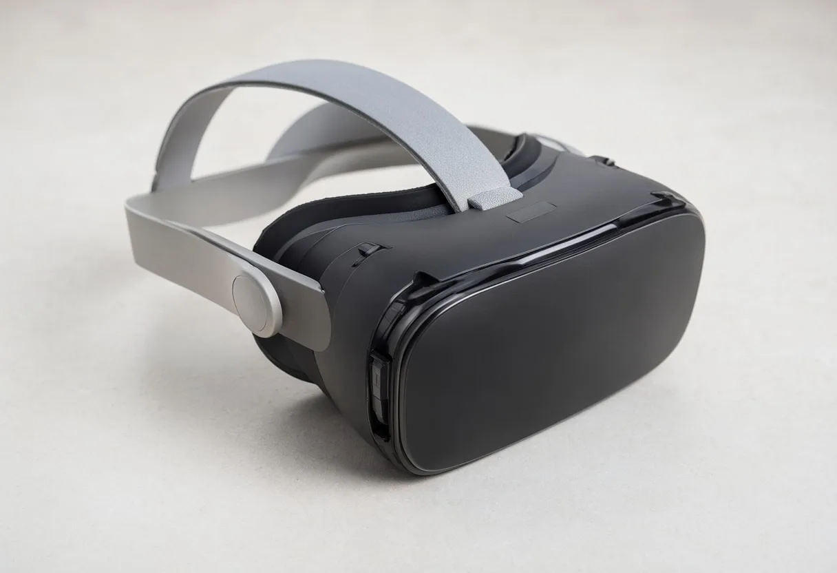Vr headset with soft rim light, high angle