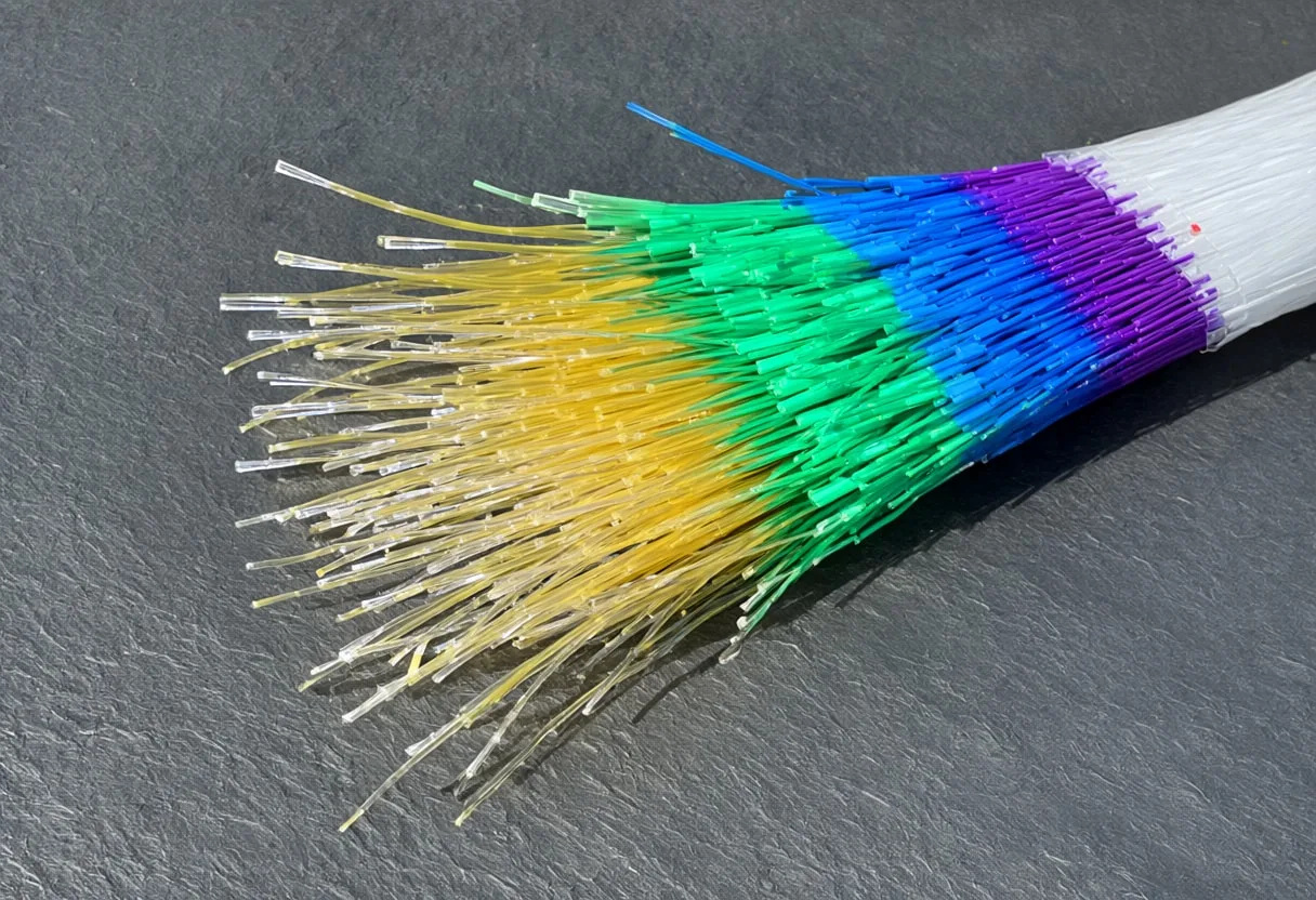Fibre optics under natural daylight, high angle