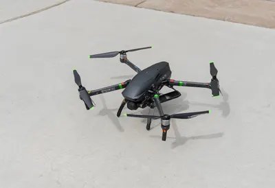 Survey drone under natural daylight, high angle