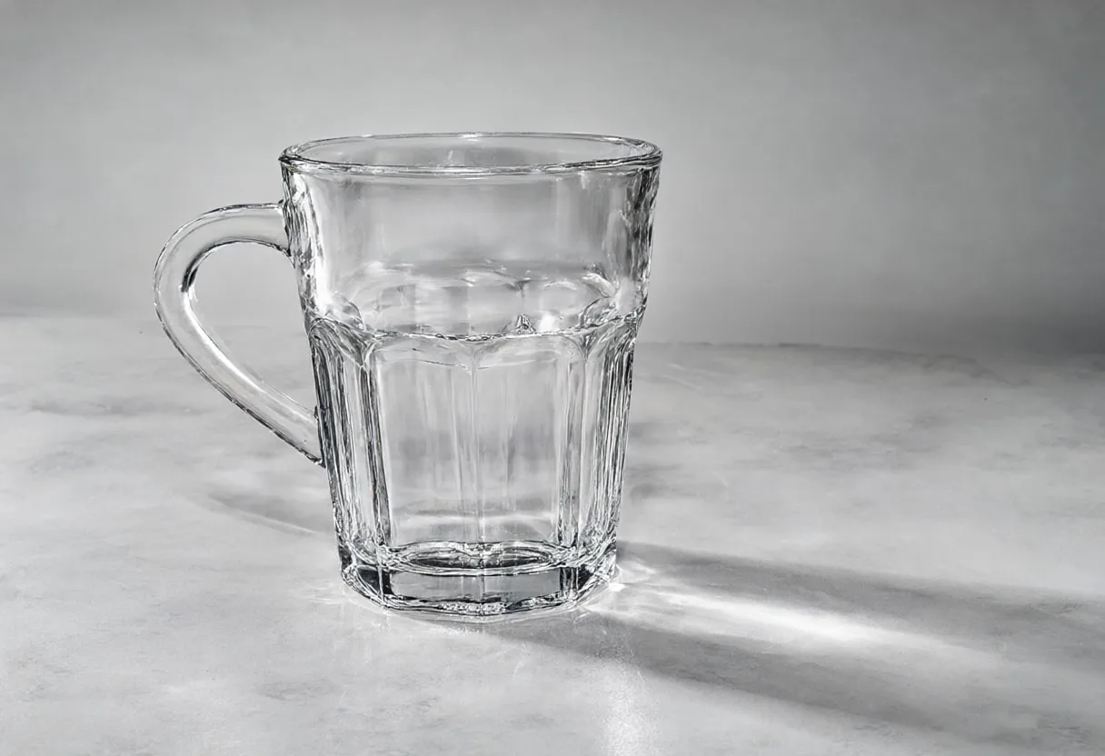 Glass refraction in monochrome, wide angle