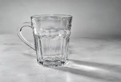 Glass refraction in monochrome, wide angle