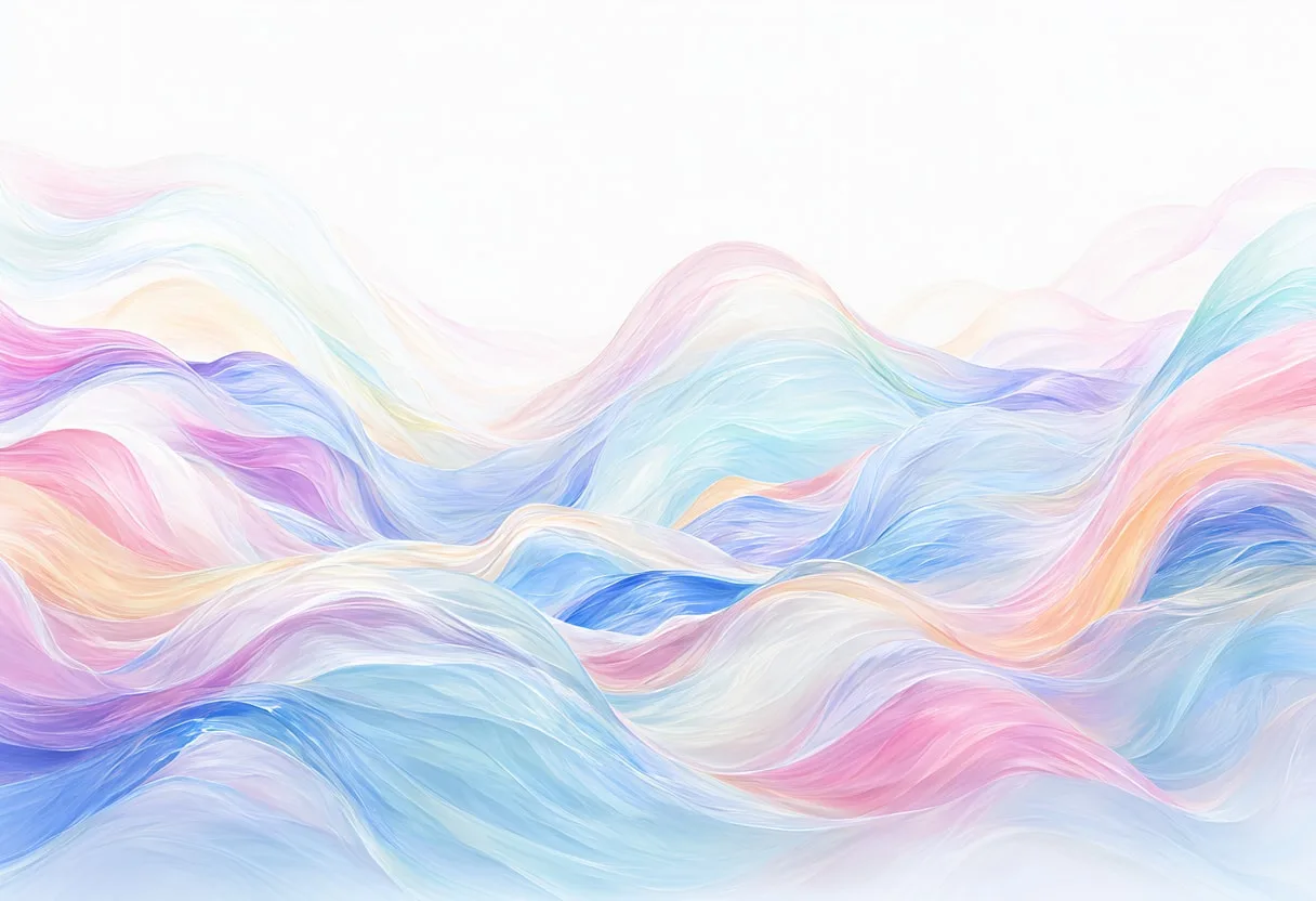 Silk waves in pastel tones, wide angle