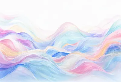 Silk waves in pastel tones, wide angle