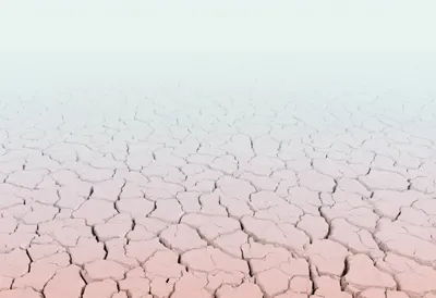 Cracked earth in a soft palette, wide angle