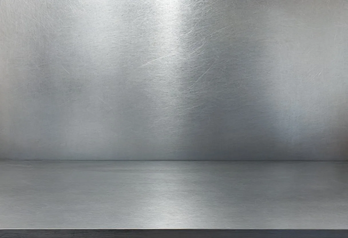 Brushed metal in a deep palette, wide angle